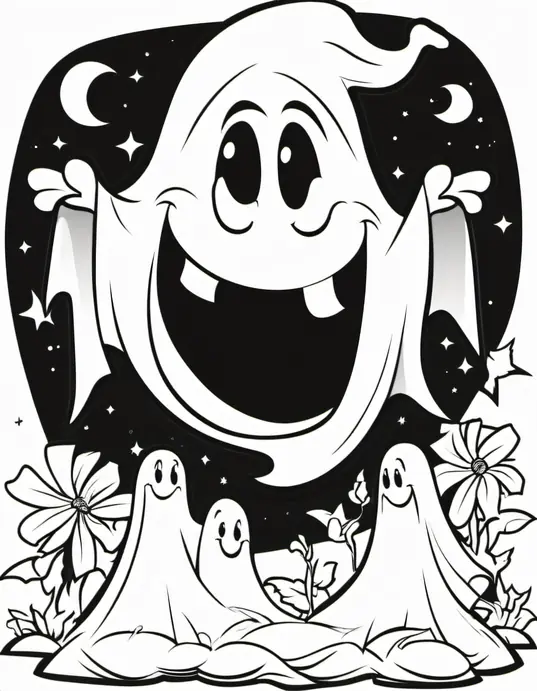 Spooktacular Ghost Coloring Page for Kids