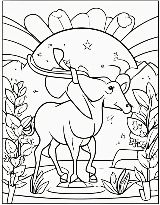 Spooky Forest Creatures Coloring Scene