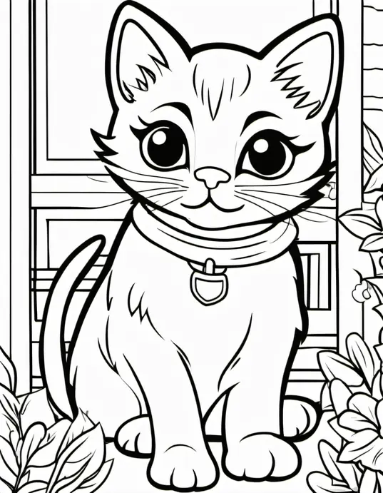 Coloring Cute Kittens Playing Hide and Seek