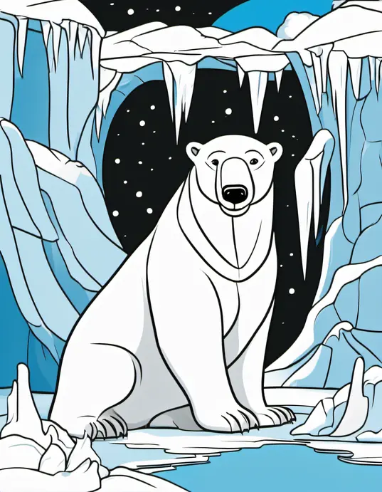 Colorful Polar Bear Arctic Adventure Scene