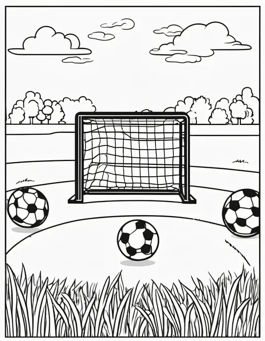 Color and Play Soccer Goal Fun Scene for Kids