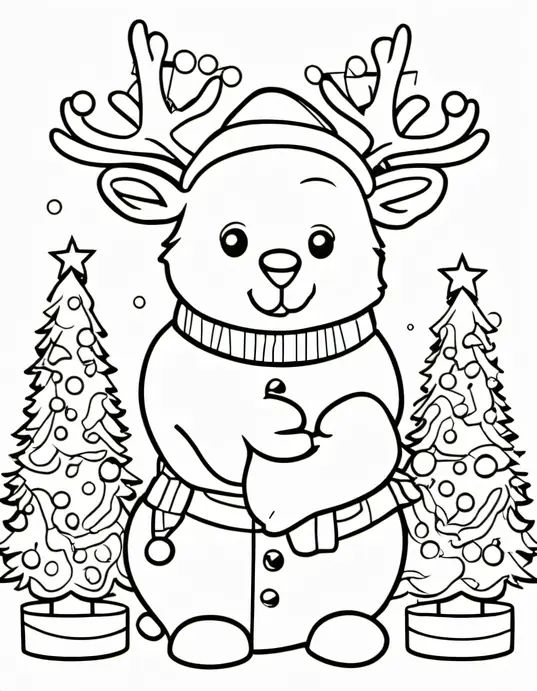 Santa's Winter Wonderland Coloring Page