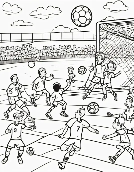 Color and Play Soccer Goal Fun Match Day Scene