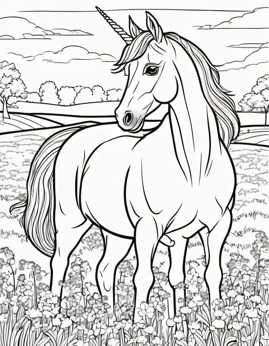 Color Happily: Unicorn Meadow Sunset