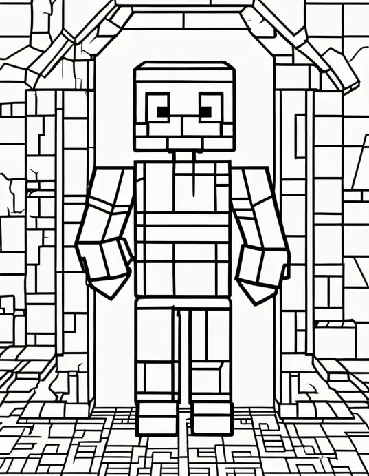 Minecraft Adventure: Creeper Coloring Page