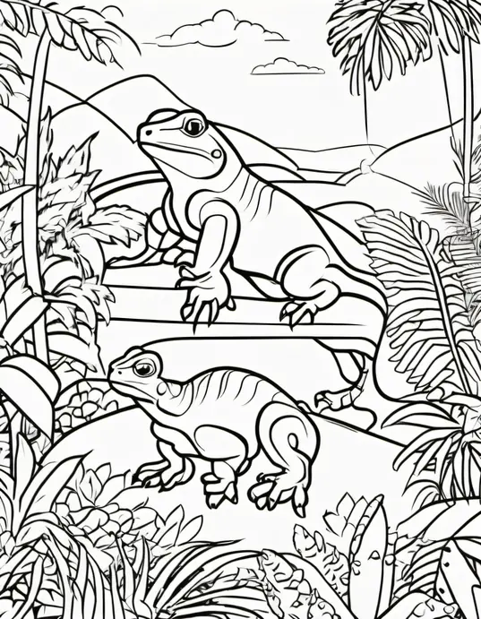 Coloring Exotic Rainforest Reptiles Playground