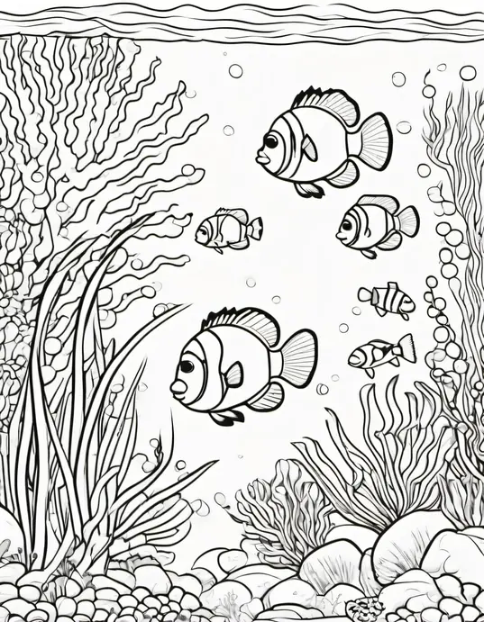 Colorful Clownfish Coral Reef Adventure