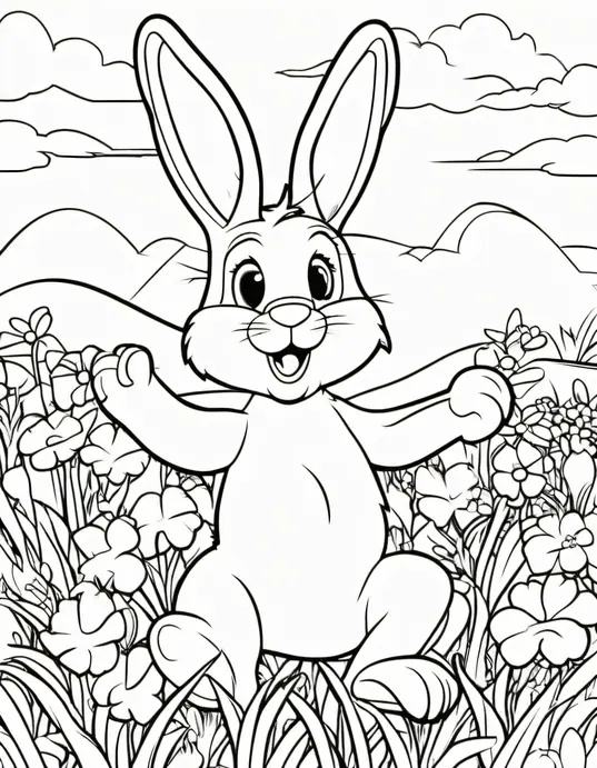 Easter Bunny Coloring Page for Kids
