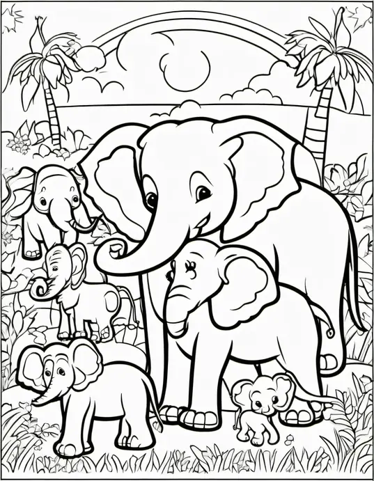 Party Animals Coloring Page for a Happy Birthday Celebration