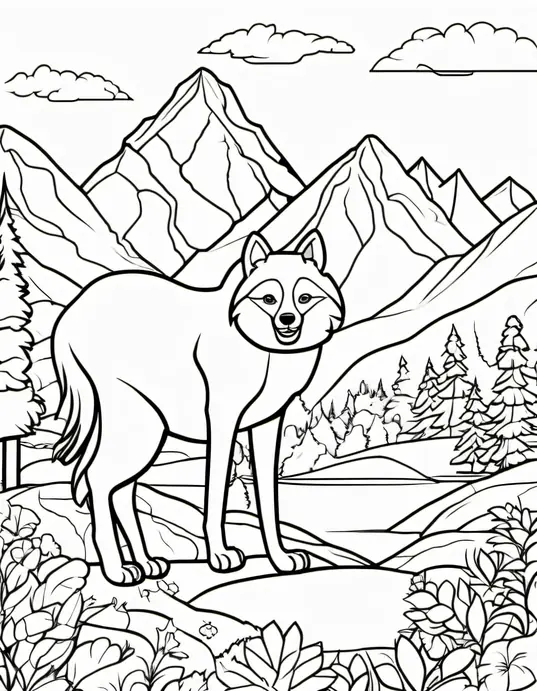 Sunset Mountain Coloring Adventure for Kids