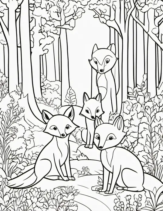 Colorful Forest Fox Discovery Scene for Kids