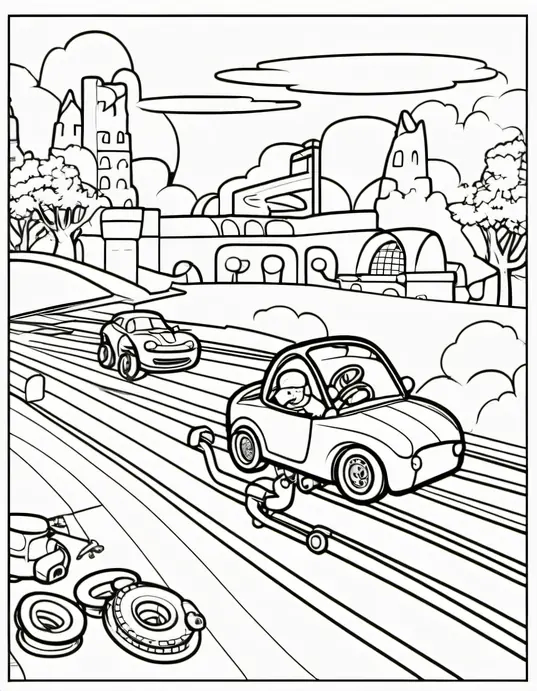 Color and Race Car Playground Fun