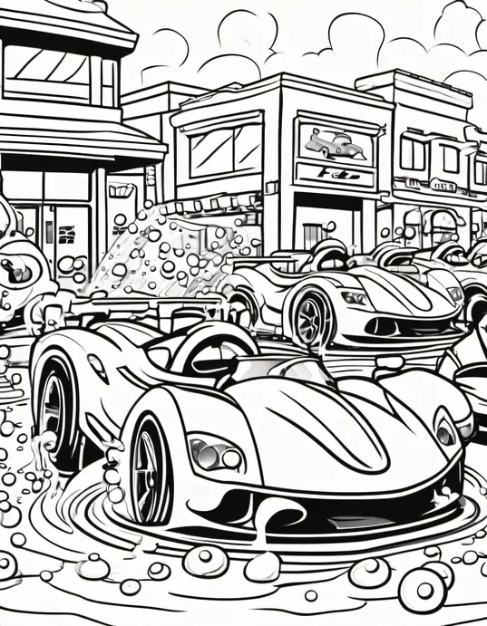 Color and Race Through Sunny Car Wash Day