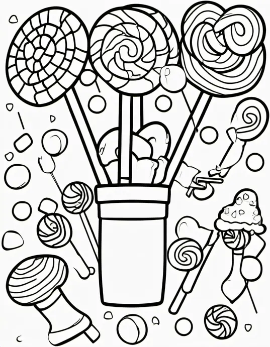 Sweet Candyland Coloring Adventure Scene