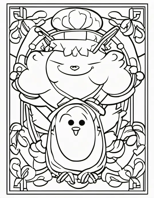 Santa's Jolly Workshop Christmas Coloring Page