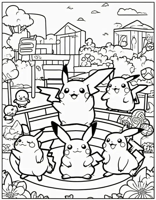 Pokemon Coloring: Pikachu's Sunny Playground