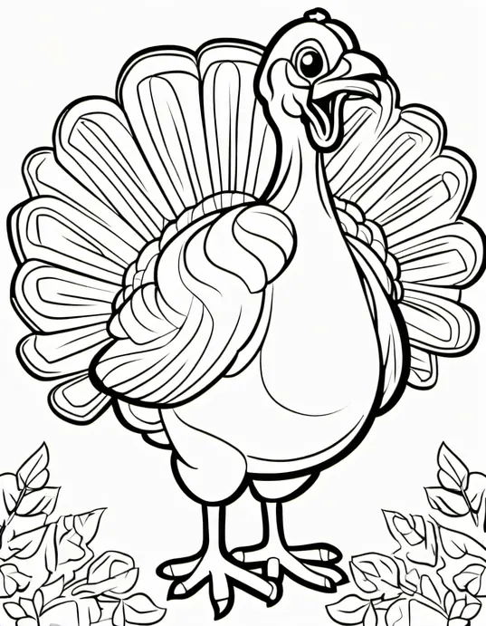 Turkey Feather Rainbow Coloring Page