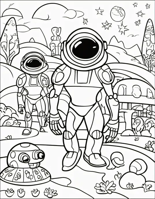 Earth's Extraterrestrial Friends Coloring Page