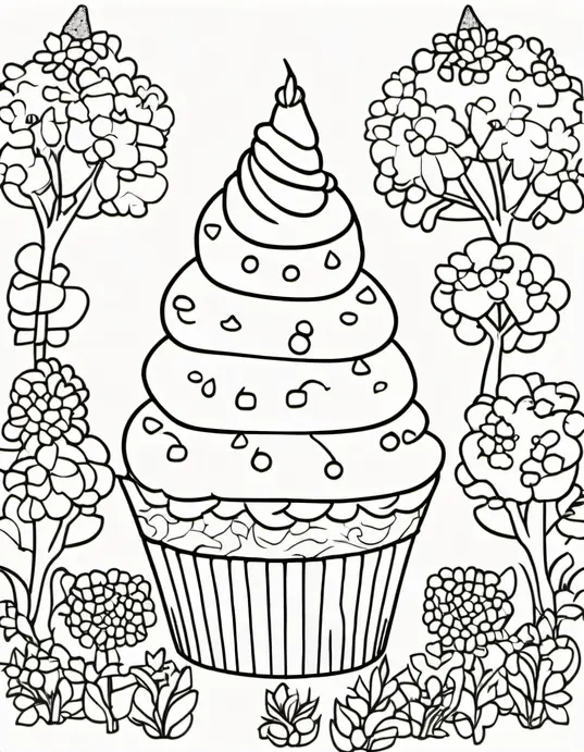 Colorful Unicorn Cupcake Garden Adventure