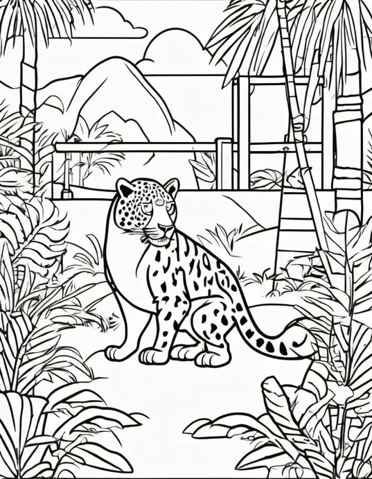 Exotic Jungle Coloring: Leopard and Toucan Playground