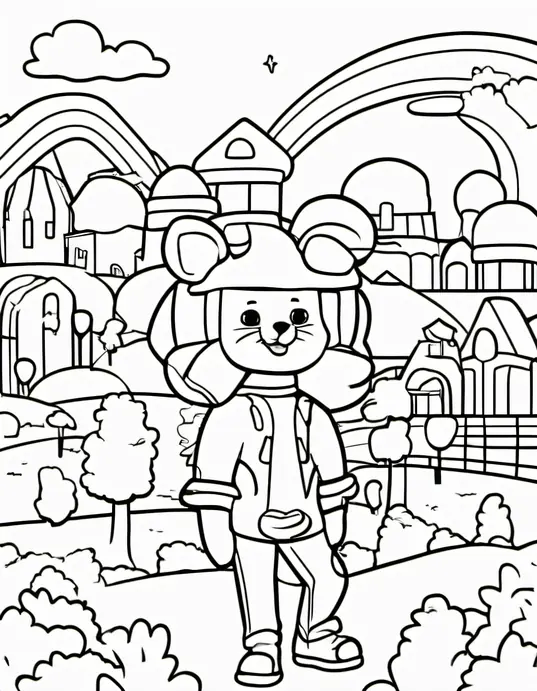 Butterflies Blossom in Sunlit Meadow Coloring Page