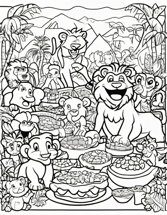 Color and Play: Happy Burger Jungle Feast