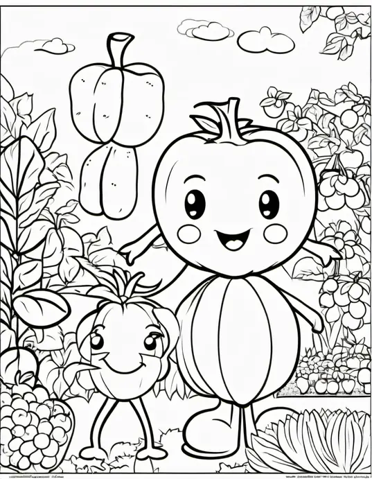 Colorful Fruit and Veggie Garden for Kids