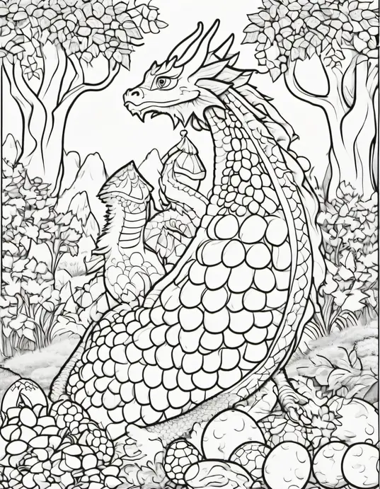 Color Dragon's Eggs in Enchanted Forest Scene