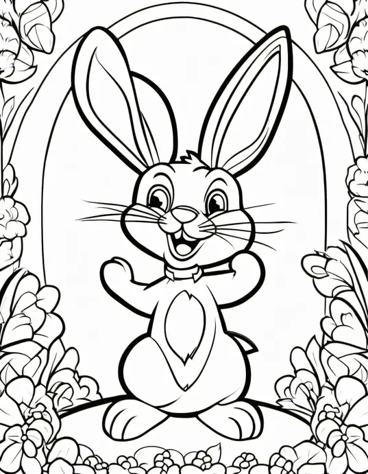 Easter Bunny Coloring Page Delight