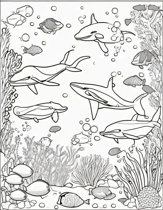 Colorful Orca Whale Underwater Playground