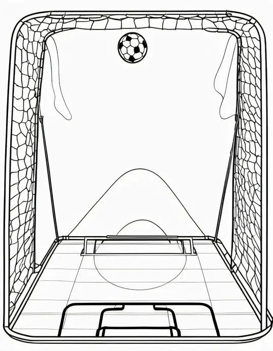 Soccer Ball Coloring Page for Kids: Fun Field Goal Scene