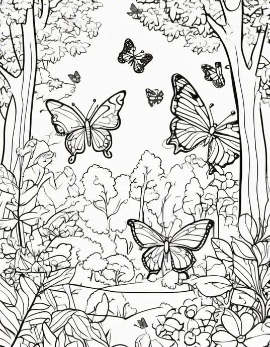 Butterfly Forest Coloring Adventure