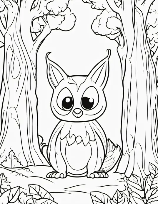 Spooky Forest Creature Coloring Page