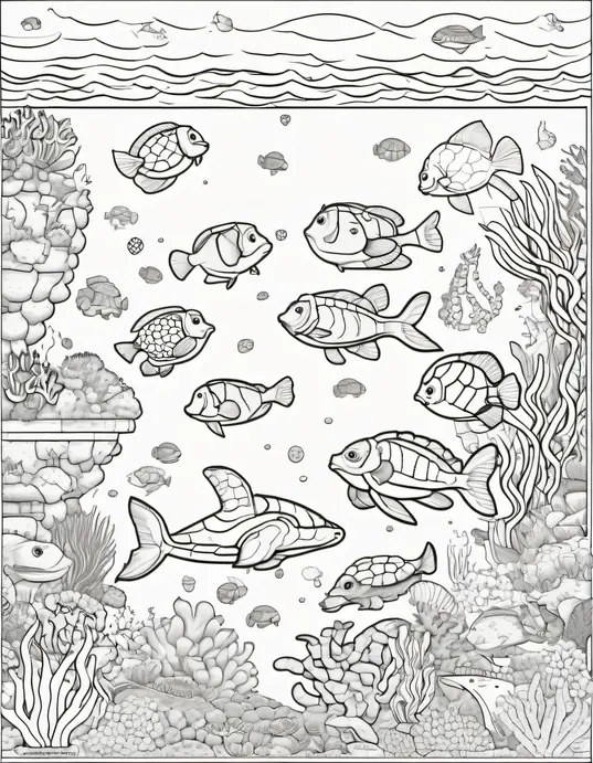 Pixel Art: Underwater Sea Creature Coloring Adventure