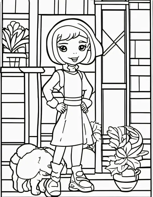 Magical Unicorn Forest Coloring Page