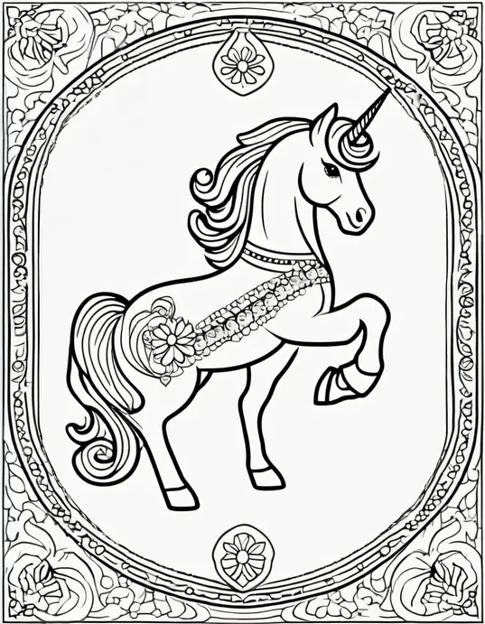 Magical Unicorn Mandala Coloring Page for Kids