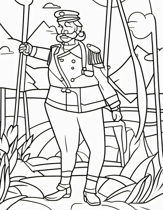 Penguin Playtime Coloring Scene for Kids