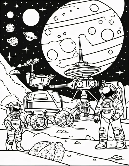 Moonbase Coloring Adventure: Alien Friends