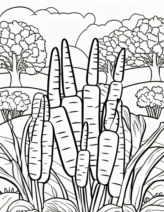 Colorful Carrot Garden for Kids to Draw!