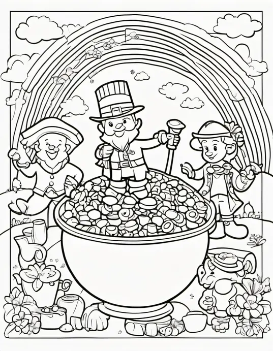 Leprechaun Rainbow Coloring Adventure