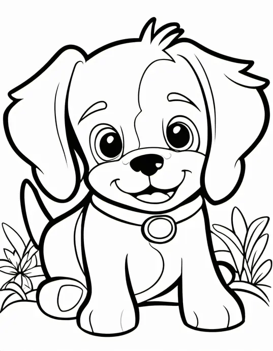 Pawsome Puppy Coloring Page for Kids