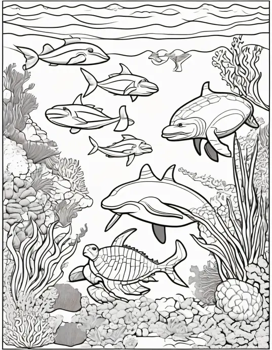 Underwater Coral Reef Coloring Adventure