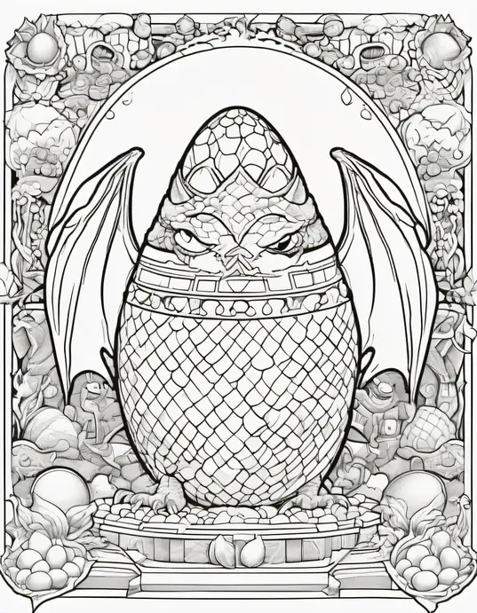 Anime Style Coloring Dragon Egg Hatchery Scene