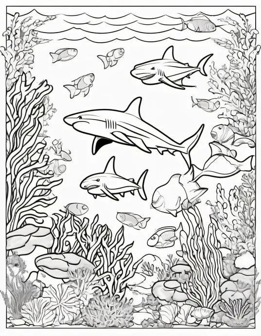 Colorful Coral Reef Shark Playground