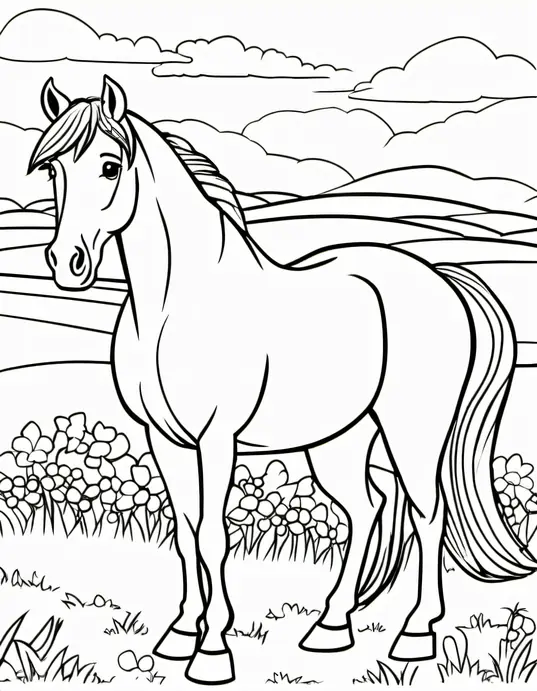 Color Happily with Spotted Pony Pastures