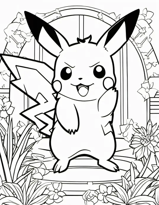 Pokemon Coloring: Catchy Pikachu and Eevee Scene