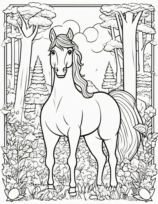 Enchanted Forest Coloring Page for Kids