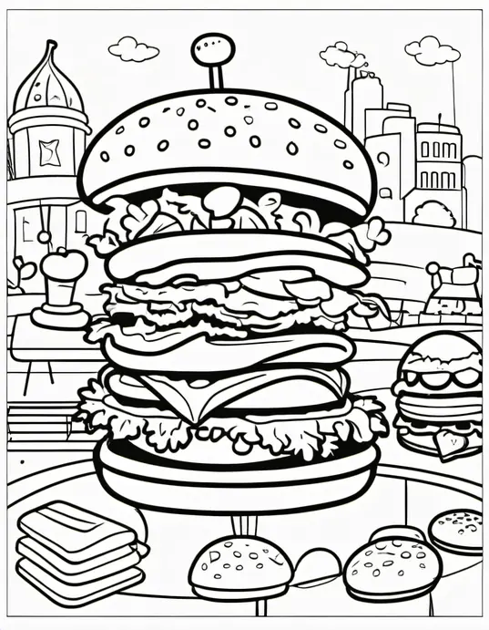 Color & Create: Happy Burger Playground Scene