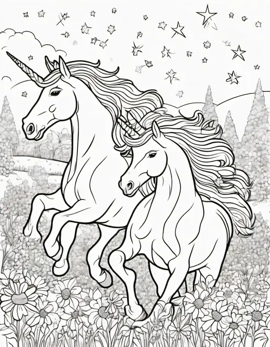 Color and Play: Galloping Unicorn Meadow