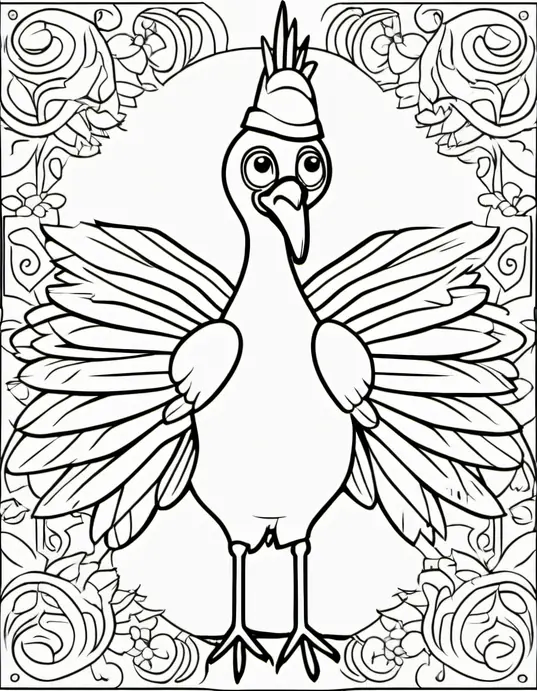 Turkey Feather Rainbow Coloring Page